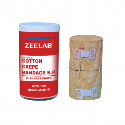 Cotton Crepe Bandage (4m x 10cm) for Muscle Support Joint Pain Relief